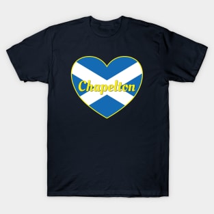 Chapelton Scotland UK Scotland Flag Heart T-Shirt